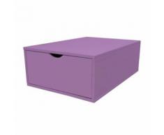 Cube de rangement profondeur 75 cm + tiroir Bois, Couleur: Lilas - Boite de rangement