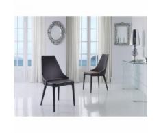 Lot de 2 Chaises tapissée de tissu gris JULES - L 51 x l 56.5 x H 90 - Chaise