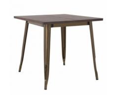 Sklum - Table LIX brossée en Bois (80x80) Bois FoncéOr Vieux - Tables salle à manger