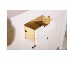 Vaisselier bahut buffet commode rangement meuble de cuisine bois massif BLANC - Vaisseliers