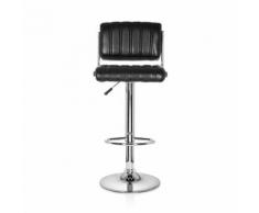 Tabouret de bar / Tabouret de comptoir RETRO (lot de 2 tabourets) simili-cuir noir chrome hjh OFFICE - Tabourets