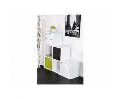 Chloé Design - Escalier de rangement 6 cases XISLO - Blanc - Etagères murales et tablettes