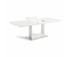Table à manger rectangulaire extensible en bois et piètement métal L 160/220cm GALAXY - Tables salle à manger