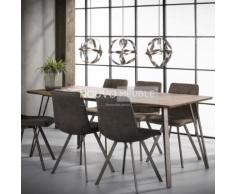 Table à manger couleur bois DAYTONA - L 160 x P 90 x H 76 cm - Tables salle à manger