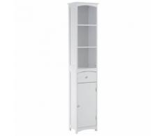 Meuble colonne de salle de bain moderne 34L x 24l x 170H cm blanc - Meubles de salle de bain