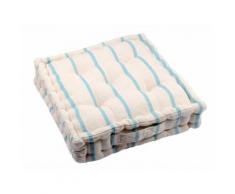 Coussin de sol toile épaisse 100% coton rayure bicolore 45x45x10cm ST TROP 45X45CM - Textile séjour