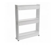 Étagère De Rangement Passe-Partout Blanc Sur Roulettes - Meubles de salle de bain