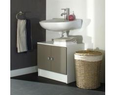 Galet Meuble Sous Lavabo 60Cm Blanc/Taupe - Objet à poser