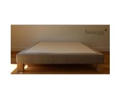 Sommier tapissier déco vintage Biosense Beige cachemire 140 x 190 cm - Sommiers