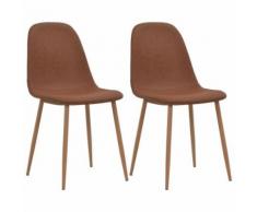 Meelady Chaises de Salle à Manger Chaises de Cuisine 2 pcs en Similicuir 46x55x85 cm Marron - Chaise