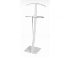 Valet de nuit simple en bois et métal coloris blanc - Dim : L 47 x P 30 x H 115 cm - PEGANE - - Portants et valets de nuit