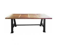 Grande table industrielle bois et métal 200 cm - Tables salle à manger