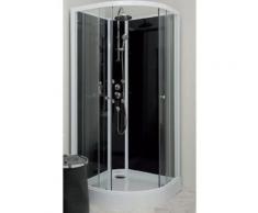 Aqua+ - cabine de douche 1/4 de cercle accès d'angle transparent portes coulissantes 80cm hydromassante sans silicone - gena - Installations salles de bain