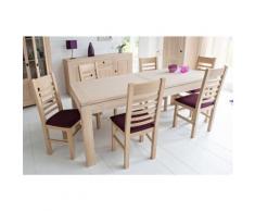 Table moderne extensible BOSTON - bois chêne blanchi massif - Tables salle à manger