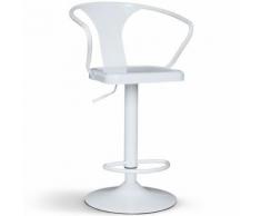 Chaise de bar pivotante Métal Blanc - Tabourets