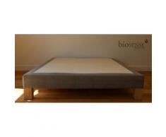 Sommier tapissier déco vintage Biosense Brun glacé 160 x 200 cm - Sommiers