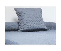 Couvre-lit Boutis uni Gris 180x220 cm avec 1 taie d'oreiller - Linge de lit