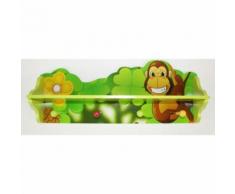Porte manteau / étagère pour enfant motif jungle jaune vert APE06028 - Objet à poser