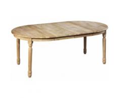 Table ronde + 5 allonges - bois chêne patiné massif - Tables salle à manger