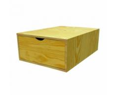 Cube de rangement profondeur 75 cm + tiroir Bois, Couleur: Miel - Boite de rangement