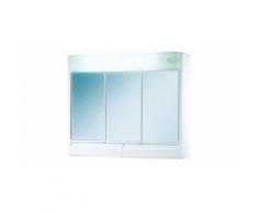 Armoire à glace - Largeur 60 cm - blanc avec éclairage miroir de salle de bain - Meubles de salle de bain