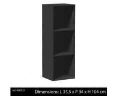 étagère 3 boxes cases bois rangement en bois pour salon ou salle de bain colonne 3 etages - Accessoires salles de bain et WC