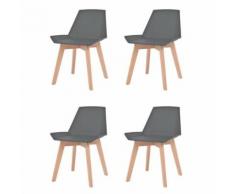 vidaXL 4X Chaise de Salle à Manger Gris Chaises de Cuisine Chaises à Manger - Chaise