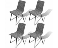 Meelady 4 pcs Chaise de Salon en Cuir Artificiel pour Salle à Manger, Salon Gris Foncé - Chaise