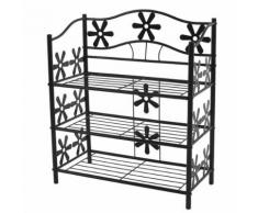 Étagère / meuble de rangement / range-chaussures / bibliothèque Genève, métal, 3 tablettes, H=70cm - Étagère