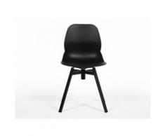Chaise pivotante piètement et assise polypylène CALETA noir - Chaise