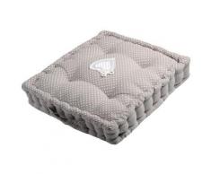 Coussin de sol coton 4 capitons pois broderie cÂ?ur 45x45x10cm VERONE - Lin - Textile séjour