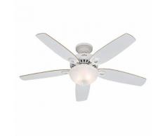 Hunter Fan 50570 Hunter Builder Deluxe Blanc 132 cm Ventilateur de Plafond avec éclairage, Acier, 65 W, 132 cm - Ventilation et climatisation mural