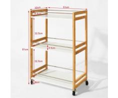 SoBuy® Desserte de cuisine/service,Chariot de cuisine,salle de bains FKW32-WN FR - Dessertes de rangement