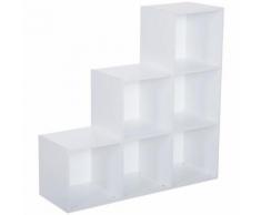 Meuble de rangement séparation contemporaine escalier 6 casiers 92L x 30l x 92H cm blanc - Étagère