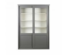 Vaisselier en bois 2 portes coulissantes Vince - Couleur - Gris - Vaisseliers