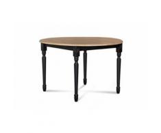 Table extensible ronde bois à rallonges - 105 cm - pieds tournés - victoria - Tables salle à manger