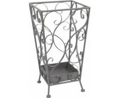 Porte parapluie carré en fer forgé gris - Objet à poser