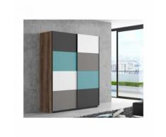 RAVEN Armoire de chambre contemporain multicolore - L 170 cm - Armoire