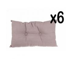 Lot de 6 coussins rectangulaires en coton et polyster coloris taupe, 30 x 50 cm -PEGANE- - Textile séjour