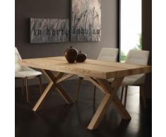 Table à manger extensible bois massif BOLIA - L 300 x P 90 x H 75 cm - Tables salle à manger