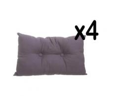 Lot de 4 coussins rectangulaires en coton et polyster coloris gris, 30 x 50 cm -PEGANE- - Textile séjour