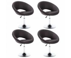 vidaXL Chaise pivotante 4 pcs Similicuir 74x63,5x89 cm Marron - Chaise