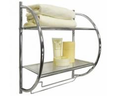 Watsons - CURVE - 2 étagères de rangement de salle de bain avec porte-serviette - argent - Étagère