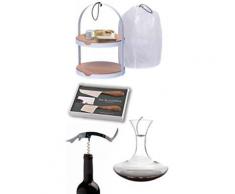 Quand le fromage rencontre le vin : Cage à fromage + Duo Coutellerie + Tire-bouchon + Carafe - ACI-ADV752-SP - nologie