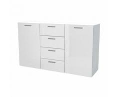 FLORIDA Enfilade style contemporain blanc laqué - L 135 cm - Buffets