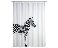 Rideau de douche anti-moisissure wild, 180 x 200 cm - blanc avec motif de zèbre - Accessoires de rangement