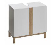 Meuble sous vasque bambou Lea blanc - Meubles de salle de bain