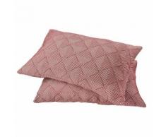Lot de coussins rectangulaires déhoussables en coton - dessin jacquard Toison d'or Rouge foncé 40x60 cm - Textile séjour