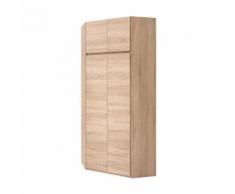 ACADEMICA Armoire d'angle de chambre style contemporain decor chene sonoma - L 80,5 cm - Armoire
