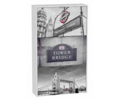 Meuble à chaussures avec 3 tiroirs motif tower Bridge - Dim : 75 X 24.2 X 126.8 cm -PEGANE- - Meubles à chaussures